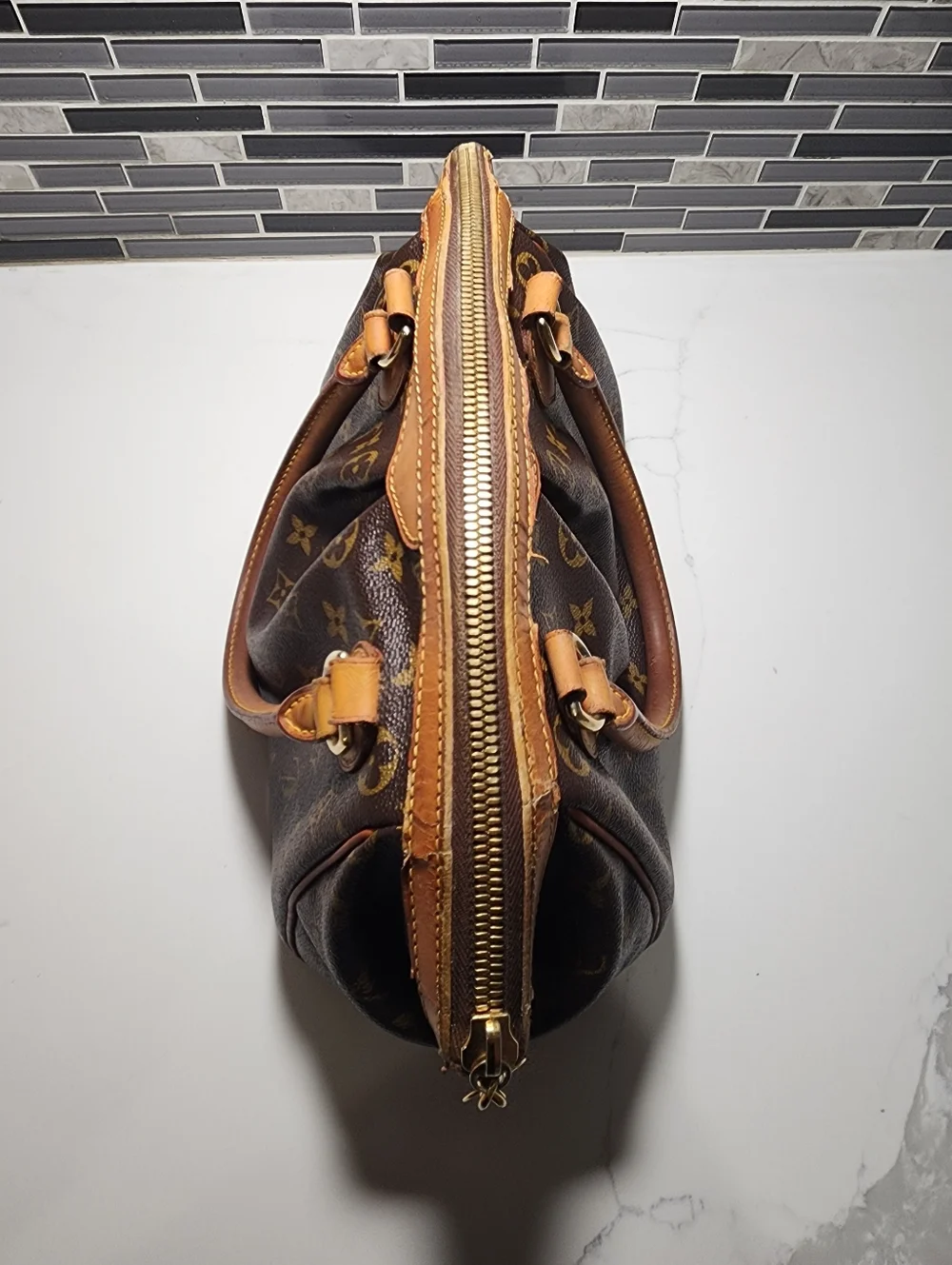 LOUIS VUITTON BROWN MONOGRAM TIVOLI PM HANDBAG - Picture 5 of 13